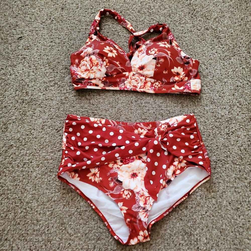Torrid Floral Bikini Set with Reversible Top